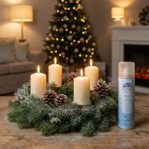 Prodotto Spray glitterato effetto neve argentato per finestre e decorazioni invernali 150 ml