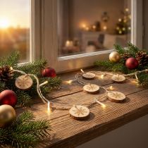 Prodotto Lucine a LED all'interno di luci natalizie in dischi di legno L120cm