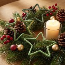 Prodotto Stelle di iuta per decorazioni natalizie stelle di Natale verdi 15 cm 8 pz
