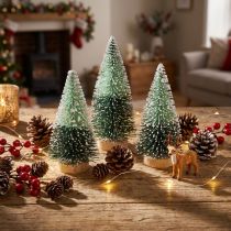 Prodotto Mini albero di Natale artificiale con neve Ø5cm H10cm 6 pezzi