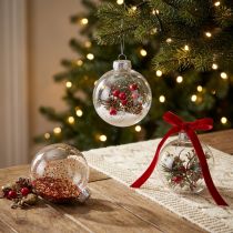 Prodotto Pallina di Natale in vetro trasparente Ø7,5cm 12 pezzi