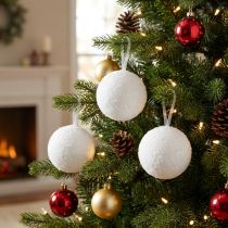 Prodotto Decorazione palle di neve appendiabiti decorativo neve artificiale Ø7,5 cm 6 pz