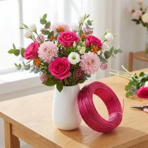 Prodotto Filo di alluminio Ø2mm Rosa 60m 500g Filo per gioielli Filo per artigianato Decorazione