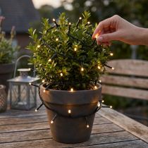 Prodotto Catena luminosa a LED, 144 pezzi, nero, bianco caldo, per uso esterno, 1,2 m