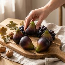 Prodotto VIANA Set di 6 fichi decorativi da 8 cm - Frutta artificiale per decorazioni da tavola e feste