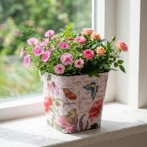 Prodotto Vaso da fiori in plastica con motivo floreale, Ø13×H11,5cm