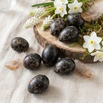 Prodotto Decorazione a forma di uovo di quaglia, nero, vuoto, 3 cm, decorazione primaverile, decorazione naturale, 50 pezzi