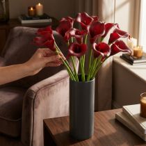 Prodotto Fiori artificiali Calla rosso bordeaux in mazzo 57 cm 12 pz