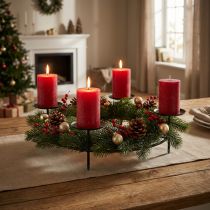 Prodotto Candeliere per 4 candele Portacandele in metallo nero Ø28,5cm 2pz