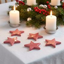 Prodotto Decorazione stelle in legno Decorazione natalizia stelle rosa lucido Ø5cm 8 pz