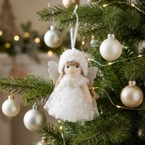 Prodotto Angelo vestiti di tulle Figura natalizia Rosa o bianco 11cm 1pz