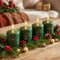 Prodotto Candele natalizie verdi, set da 4, Ø5cm, H6cm, decorazione dell'Avvento