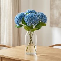 Prodotto Decorazione di fiori artificiali ortensia artificiale blu 69 cm
