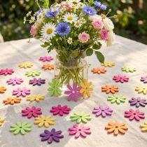 Prodotto Decorazione sparsa fiori in legno decorazione da tavola estiva colorata Ø4cm 72 pz