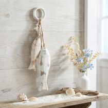 Prodotto Pesce in legno di mango da appendere Shabby Chic 19,5/15,5/10 cm