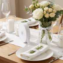Prodotto Nastro decorativo nastro di pizzo bianco nastro decorativo di pizzo W25mm L20m