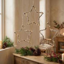 Prodotto Decorazione natalizia stella stelle bianche da appendere olmo 30cm 4pz