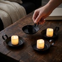 Prodotto Candeliere Portacandele in metallo nero Ø9,5 cm 4 pz