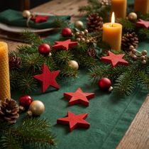 Prodotto Decorazione sparsa Stelle di Natale Stelle rosse in legno Ø5,5 cm 12 pezzi