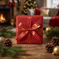 Prodotto Nastro natalizio Nastro Buon Natale Rosso Oro 10mm 20m