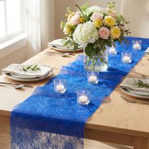Prodotto Runner da tavolo decorativo in pile Runner da tavolo decorativo in pile blu 23 cm 25 m