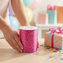 Prodotto Nastro arricciacapelli nastro regalo rosa con punti 10 mm 250 m