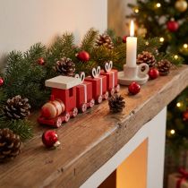 Prodotto Trenino in legno con scatole regalo, rosso e bianco, set da 2, 18x3x4,5 cm - Decorazione natalizia
