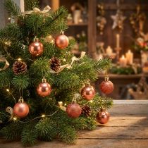 Prodotto Mini palline per albero di Natale arancioni infrangibili Ø3cm 14pz