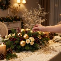 Prodotto Felce artificiale Felce ornamentale natalizia champagne 54 cm 2 pezzi