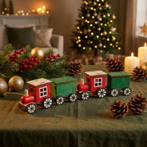 Prodotto Decorazione ferroviaria del treno di Natale locomotiva in legno H7,5 cm 4 pezzi