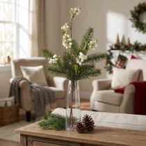 Prodotto Cespuglio artificiale di pisello a scatto snowberry L74cm