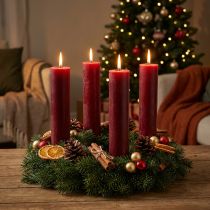 Prodotto Candele candele a bastoncino tinta unita rosso scuro 50×300 mm 4 pz