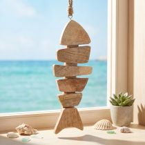 Prodotto Pesce in legno da appendere in iuta marittima naturale 27 cmx2 cmx10 cm