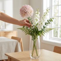 Prodotto Allium con fiori rosa cipolla artificiale Ø18cm L90cm