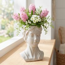 Prodotto Vaso da fiori busto femminile vintage in pietra fusa H20cm