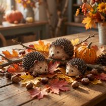 Prodotto Mini riccio decorativo autunnale dipinto a mano 4×2,5×2cm 6 pezzi