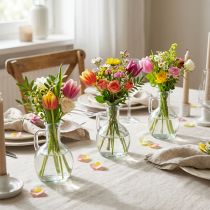 Prodotto Mini vaso di fiori e decorazioni da tavolo Brocca di vetro con manico 12 cm, 6 pezzi