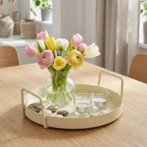 Prodotto Vassoio rotondo per sala da pranzo, soggiorno e decorazione, 22 cm