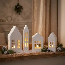 Prodotto Case in miniatura per l'arredamento e l'atmosfera degli interni, molto decorative, design senza tempo per la casa, 14 cm, 4 pezzi