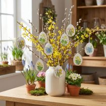 Prodotto Uova di Pasqua con fiori primaverili, ideali per bouquet pasquali o finestre, 8 cm, 8 pezzi