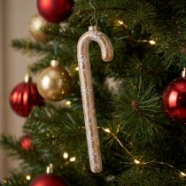 Prodotto Decorazione natalizia in vetro a forma di bastoncino di zucchero, stile nostalgico, per l'albero di Natale, 22 cm.