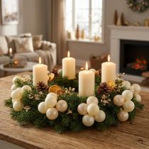 Prodotto Mini palline di Natale mix crema opaco/lucido Ø40mm 32 pz