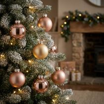 Prodotto Palline di vetro Palline di Natale in vetro oro rosa Ø4cm 24 pz
