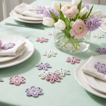 Prodotto Fiori in legno decorazione sparsi fiori viola/rosa/bianco Ø3,5 cm 48 pz