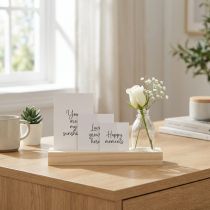 Prodotto Portacarte in legno Portafoto in legno mini vaso 25×7,5×12cm