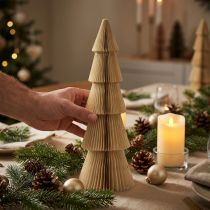 Prodotto Albero di Natale in Carta Piccolo Crema Oro H30cm