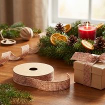Prodotto Nastro decorativo nastro di iuta per decorare rosso naturale 25mm 10m