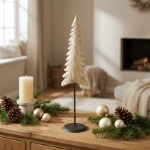 Prodotto Albero di Natale in legno naturale Base di metallo A41cm