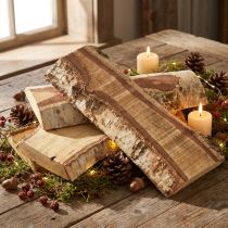 Prodotto Vassoio in legno con corteccia di betulla, decorazione 25×10×2cm 4 pezzi