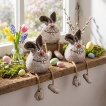 Prodotto Sgabello decorativo Bunny in ceramica con bordo di coniglio 6,5×7×9,5 cm 3 pz